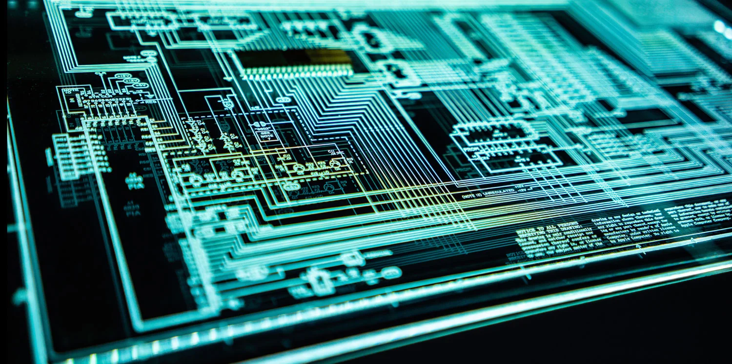 glowing green computer hardware